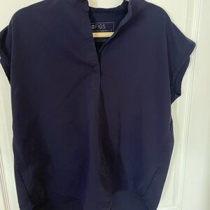 FIGS Women's Deep Blue Oversized Scrub Top